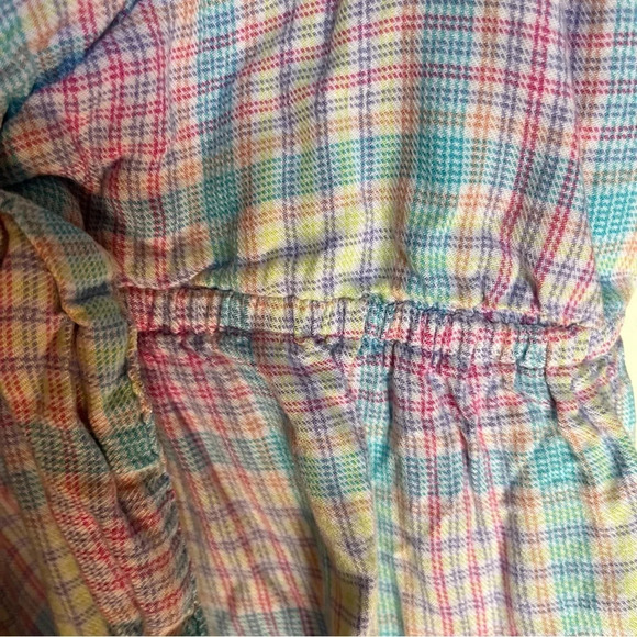 ISABEL ~ Maternity Colorful Plaid Top with Center Tie - Picture 6 of 9